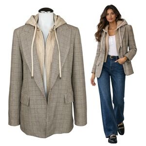 $698 VERONICA BEARD Plaid Dickey Blazer Jacket — Size 12